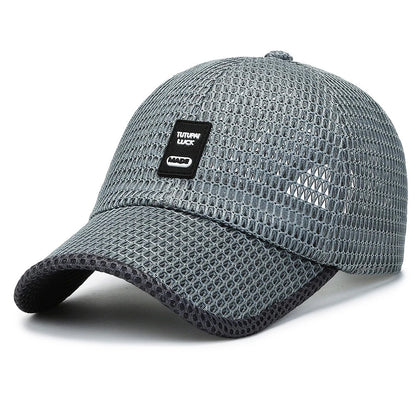 Summer Men'S Hats Summer Hat Men'S Sun Hat Outdoor Quick-Drying Mesh Cap Breathable Duck Tongue Cap Large Brim Baseball Cap
