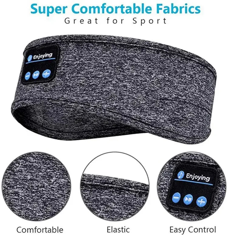 Sleep Mask Bluetooth Sleeping Headphones Headband Thin Soft Elastic Comfortable Wireless Music Headset Eye Mask For Side Sleeper