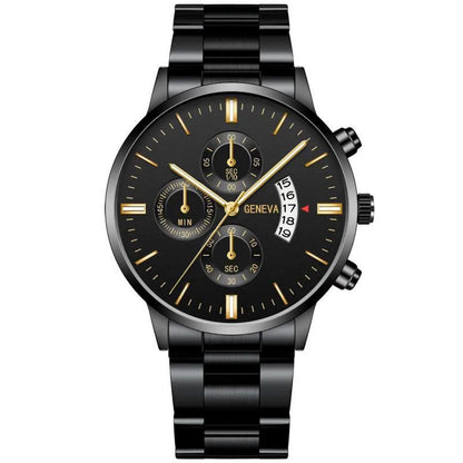 2025 Fashion Men Stainless Steel Watch Luxury Calendar Quartz Wrist Watch Mens Business Watches for Man Clock Montre Homme