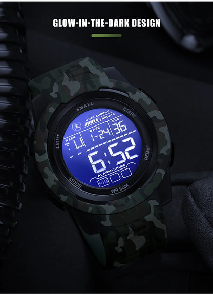 New SMAEL 8105 Watches Camo Strap Military Sport Watch for Men Clock Fashion Digital Wristwatch Waterproof Shockproof Watches