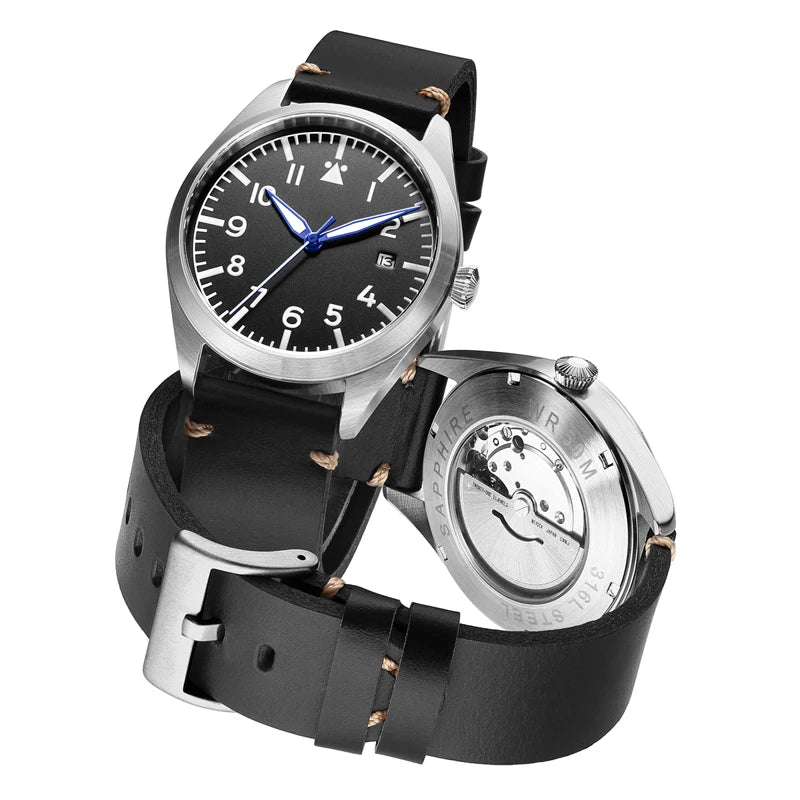 Flieger Pilot Watch A Type B Aviator Automatic Field Reloj Piloto Relogio Mechanical Wristwatch Orologio Pilota Montre Pilote