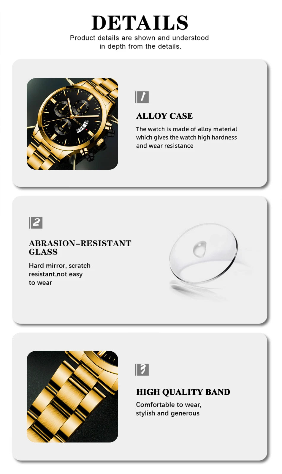 2023 Fashion Men Gold Stainless Steel Watch Luxury Calendar Quartz Wrist Watch Mens Business Watches for Man Clock Reloj Hombre