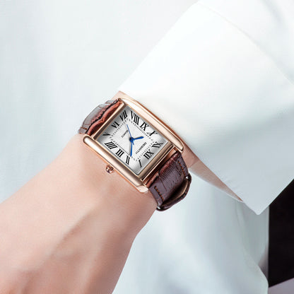 Rebirth 002 Elegant Mini Light Design Rectangle Dial Water Resistant Quartz Movement Business Women Analog Wrist Watch Gift
