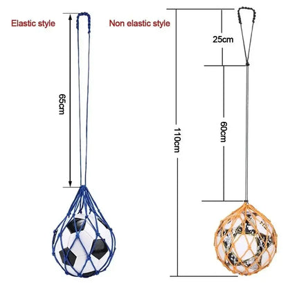Youth Football Self Trainer Kick Net Pocket Professional Outdoor Sport Nylon Net Soccer Ball Carry Bag Solid Mesh Basketball Bag