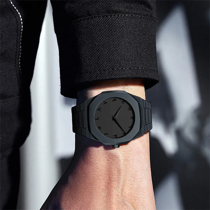 New Fashionable Men's Watch Simple Black Male Quartz Watches Arabic Digital Casual Drip Oil Strap