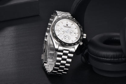 PAGANI DESIGN 2026 New Moon Men's Watches Luxury Quartz Watch For Men VK63 Chronograph AR Sapphire Mirror Ceramic Bezel Luminous