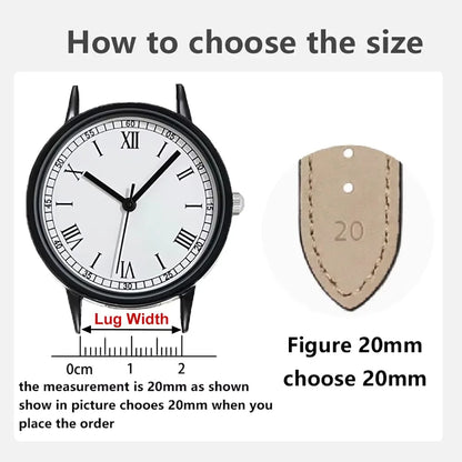 Butterfly Buckle Genuine Calfskin Leather Watch Starp Universal Replacment Watch Bands 12/13/14/15/16/17/18/19/20/21/22/23/24mm