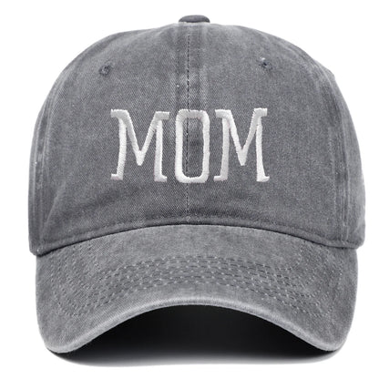 DAD MOM Embroidered Baseball Hat Retro Sports Casual Duck Tongue Hat Sun Hat