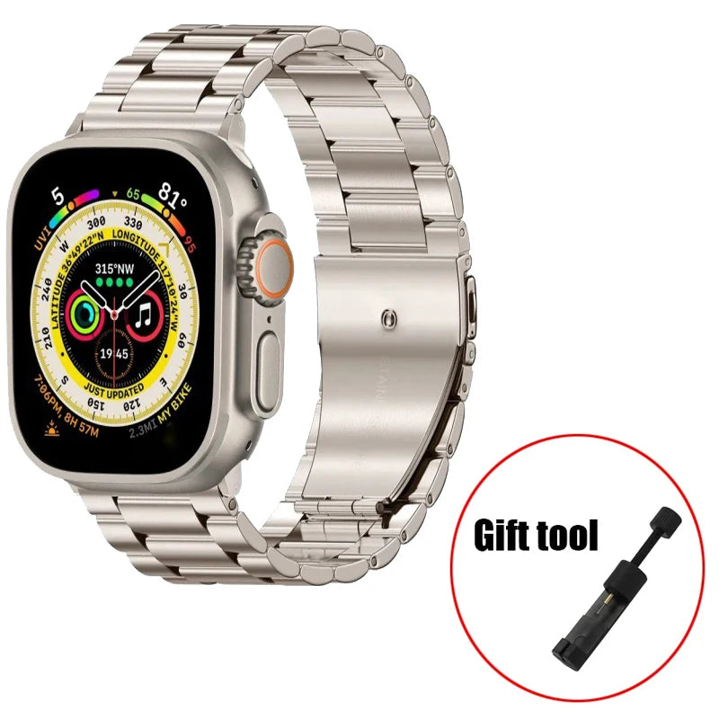 Metal Strap For Apple Watch Ultra 49mm 9 8 7 45mm 41mm Stainless Steel Bracelet For iWatch 6 5 SE 3 44mm 42mm 40mm 38mm S10 42mm