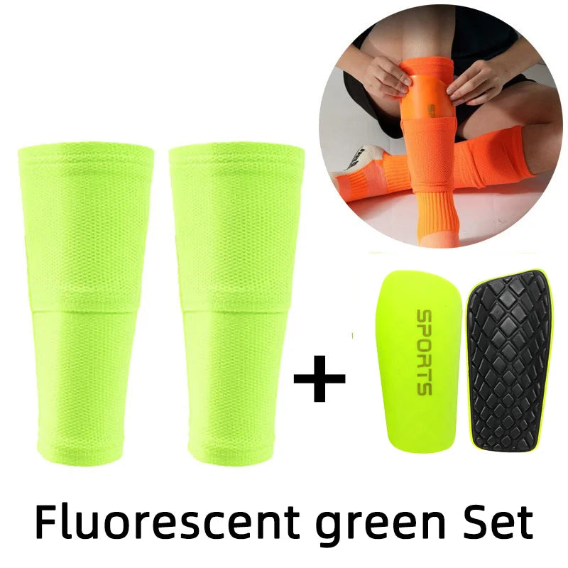 A Set Soccer Shin Guard Adults Kids Socks With Pocket Professional Shields Legging Shinguards Cover Sleeves Protective Gear