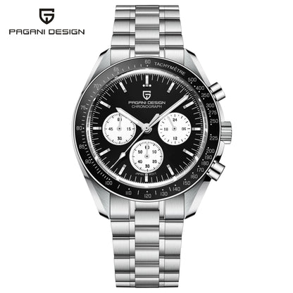PAGANI DESIGN 2026 New Moon Men's Watches Luxury Quartz Watch For Men VK63 Chronograph AR Sapphire Mirror Ceramic Bezel Luminous