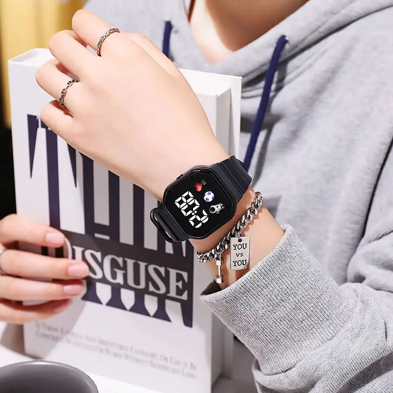 Kids Watch Sport LED Digital Watches Football Silicone Strap Waterproof Electronic Wristwatch for Children Boys Girls Gifts