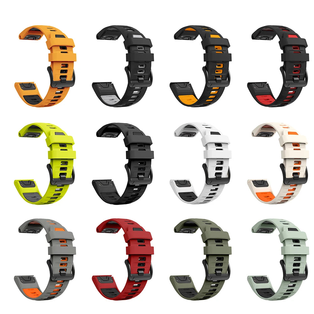 1:1 Fenix8 Watch Band For Garmin Fenix 8 Pro 47mm 51mm E 7 7X 6 6X 5 5X/Epix Pro/Enduro 3/970 QuickFit 22mm 26mm Silicone Strap